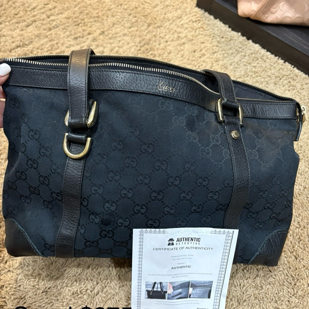 Gucci Black Monogram Duffel Bag